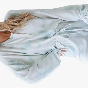 Womens Tie Dye Lounge Set Blue